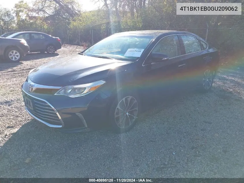 2016 Toyota Avalon Xle Premium VIN: 4T1BK1EB0GU209062 Lot: 40895128