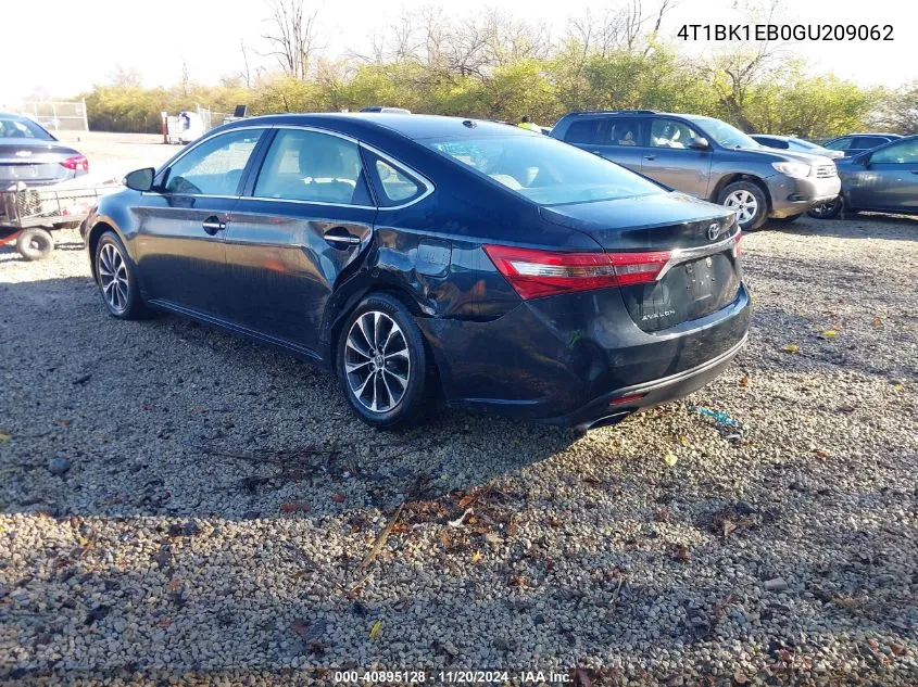 2016 Toyota Avalon Xle Premium VIN: 4T1BK1EB0GU209062 Lot: 40895128