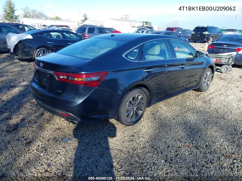 2016 Toyota Avalon Xle Premium VIN: 4T1BK1EB0GU209062 Lot: 40895128