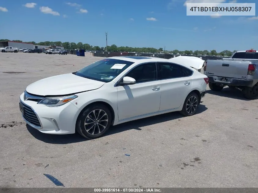 2017 Toyota Avalon Hybrid Xle Premium VIN: 4T1BD1EBXHU058307 Lot: 39951614