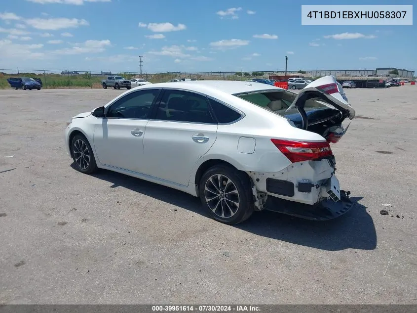 4T1BD1EBXHU058307 2017 Toyota Avalon Hybrid Xle Premium