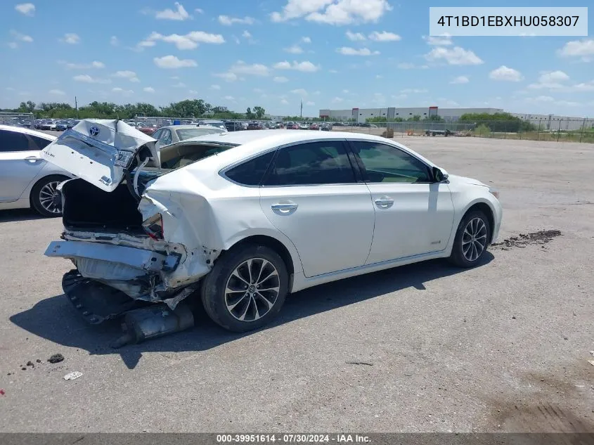 4T1BD1EBXHU058307 2017 Toyota Avalon Hybrid Xle Premium