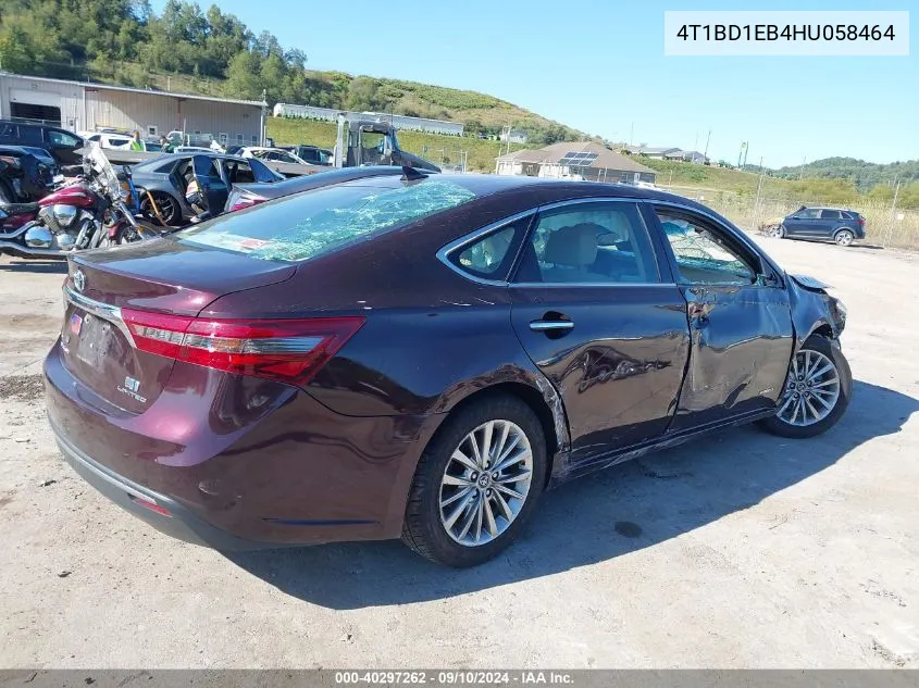 4T1BD1EB4HU058464 2017 Toyota Avalon Hybrid Limited