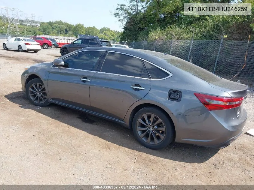 2017 Toyota Avalon Xle VIN: 4T1BK1EB4HU246259 Lot: 40336957