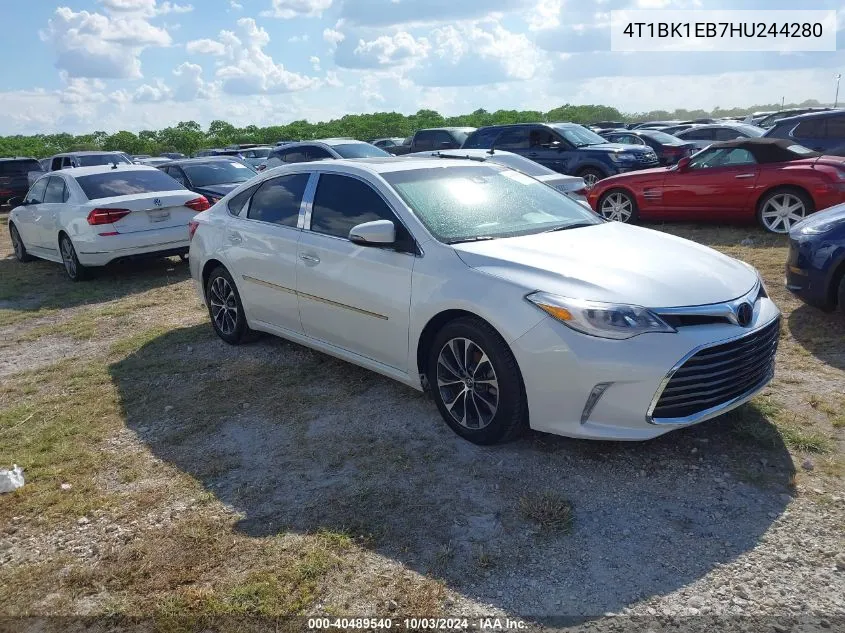 2017 Toyota Avalon Xle Premium VIN: 4T1BK1EB7HU244280 Lot: 40489540