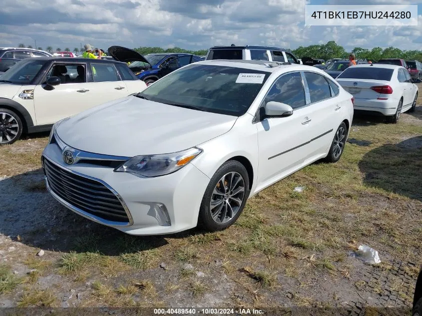 2017 Toyota Avalon Xle Premium VIN: 4T1BK1EB7HU244280 Lot: 40489540