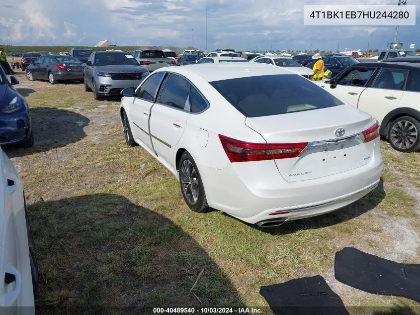 2017 Toyota Avalon Xle Premium VIN: 4T1BK1EB7HU244280 Lot: 40489540