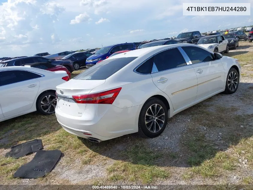 2017 Toyota Avalon Xle Premium VIN: 4T1BK1EB7HU244280 Lot: 40489540