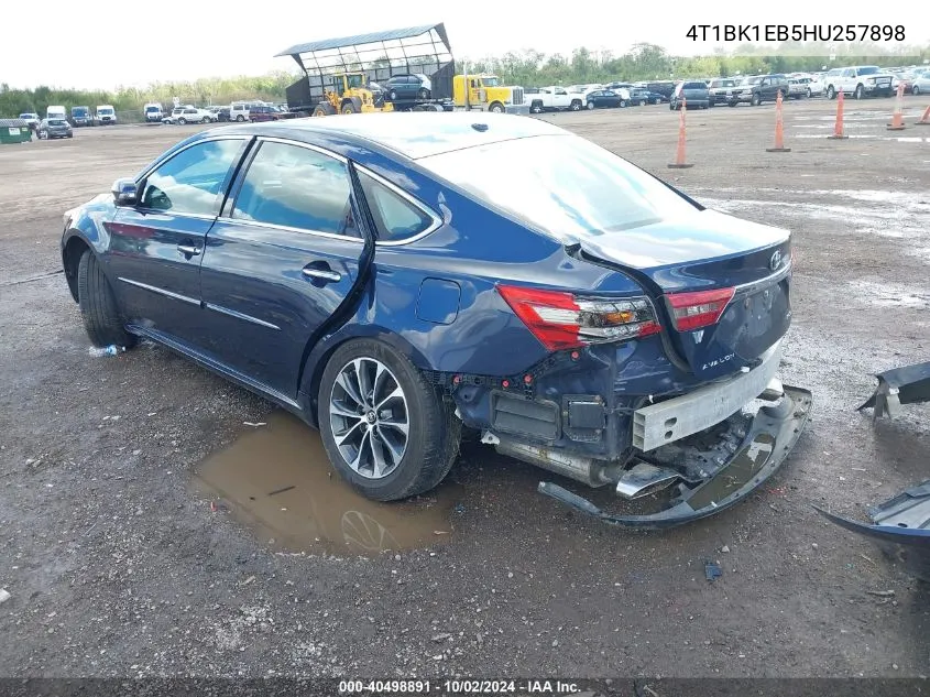 2017 Toyota Avalon Xle Premium VIN: 4T1BK1EB5HU257898 Lot: 40498891