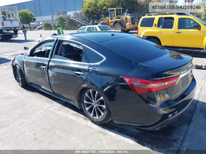 2017 Toyota Avalon Xle Premium VIN: 4T1BK1EB5HU259246 Lot: 40537782