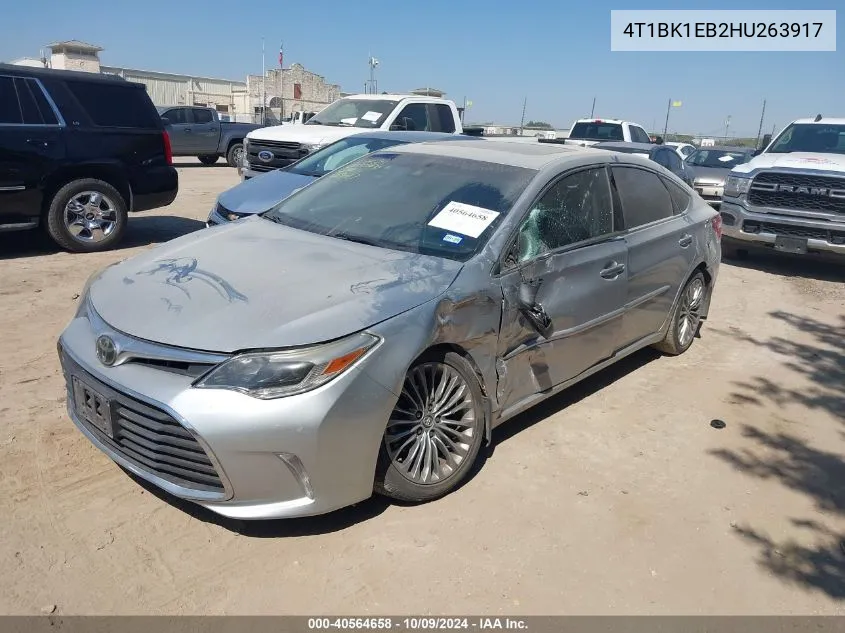 2017 Toyota Avalon Limited VIN: 4T1BK1EB2HU263917 Lot: 40564658