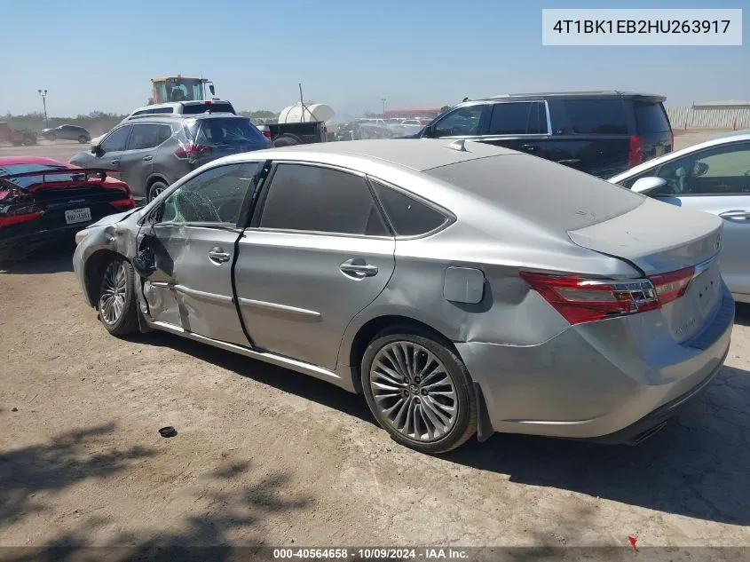 2017 Toyota Avalon Limited VIN: 4T1BK1EB2HU263917 Lot: 40564658