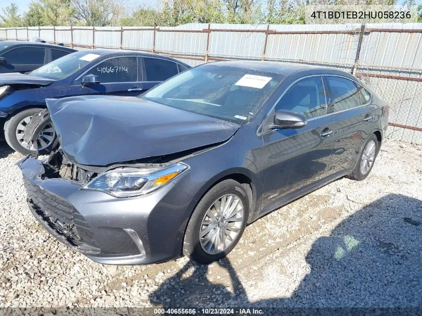 2017 Toyota Avalon Hybrid Limited VIN: 4T1BD1EB2HU058236 Lot: 40655686