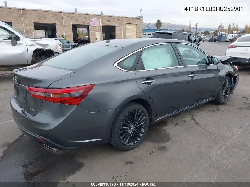 2017 Toyota Avalon Touring VIN: 4T1BK1EB9HU252901 Lot: 40910178