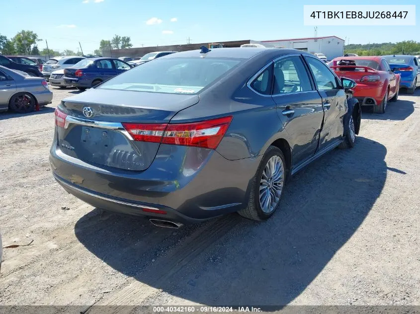 4T1BK1EB8JU268447 2018 Toyota Avalon Xle Plus/Premium/Tour/Ltd