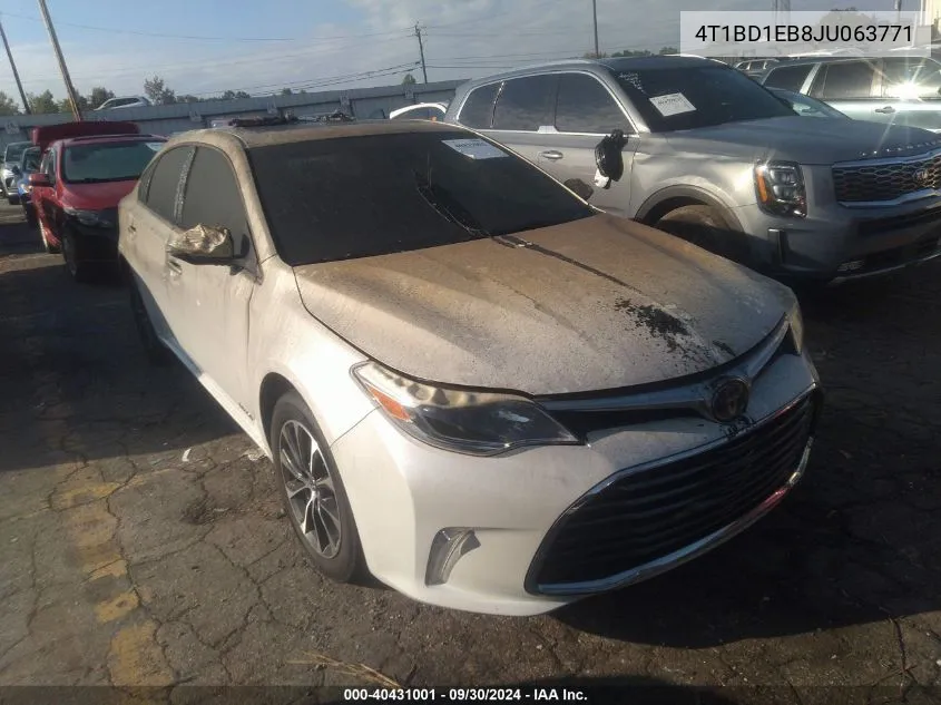 2018 Toyota Avalon Hybrid Hybrid/Plus/Xle Prem/Ltd VIN: 4T1BD1EB8JU063771 Lot: 40431001