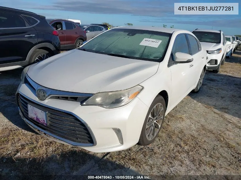 2018 Toyota Avalon Xle Plus/Premium/Tour/Ltd VIN: 4T1BK1EB1JU277281 Lot: 40478043