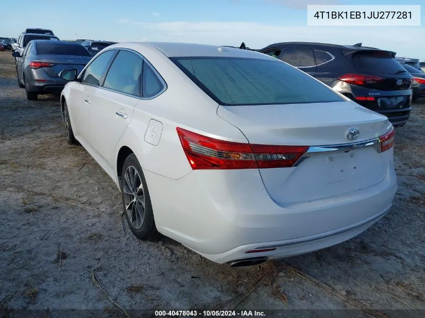 2018 Toyota Avalon Xle Plus/Premium/Tour/Ltd VIN: 4T1BK1EB1JU277281 Lot: 40478043