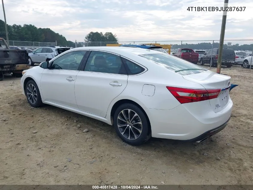 2018 Toyota Avalon Xle Premium VIN: 4T1BK1EB9JU287637 Lot: 40517428