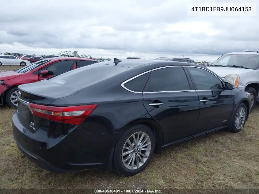 2018 Toyota Avalon Hybrid Limited VIN: 4T1BD1EB9JU064153 Lot: 40530481