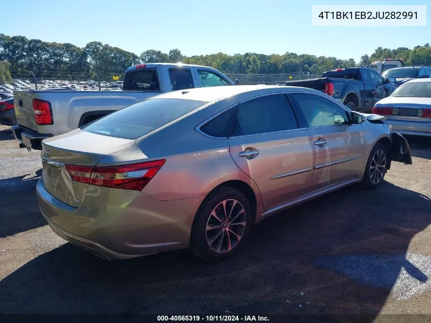 2018 Toyota Avalon Xle VIN: 4T1BK1EB2JU282991 Lot: 40565319