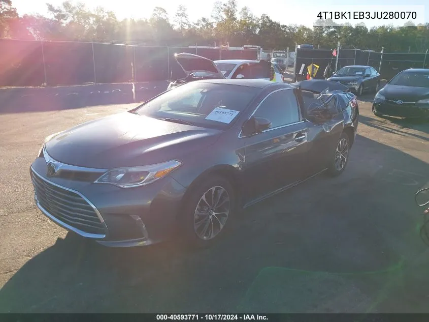 2018 Toyota Avalon Xle VIN: 4T1BK1EB3JU280070 Lot: 40593771