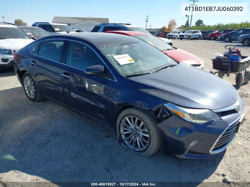 2018 Toyota Avalon Hybrid Limited VIN: 4T1BD1EB7JU060392 Lot: 40619927