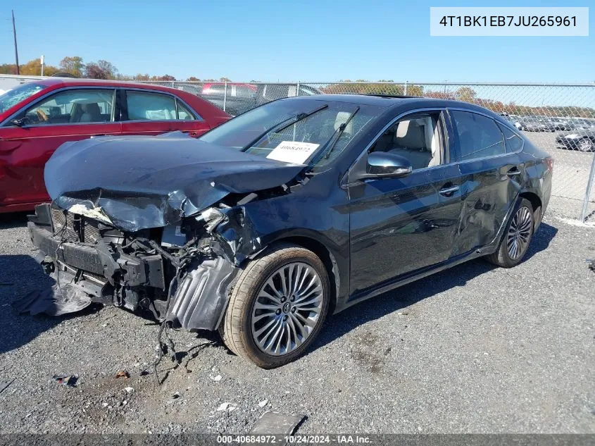 2018 Toyota Avalon Xle Plus/Premium/Tour/Ltd VIN: 4T1BK1EB7JU265961 Lot: 40684972