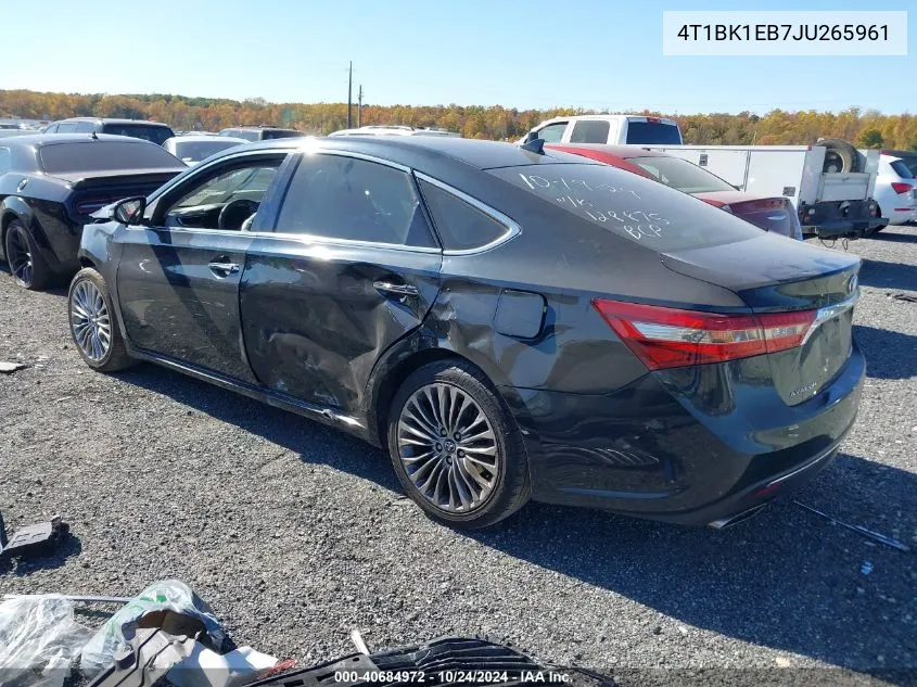 2018 Toyota Avalon Xle Plus/Premium/Tour/Ltd VIN: 4T1BK1EB7JU265961 Lot: 40684972