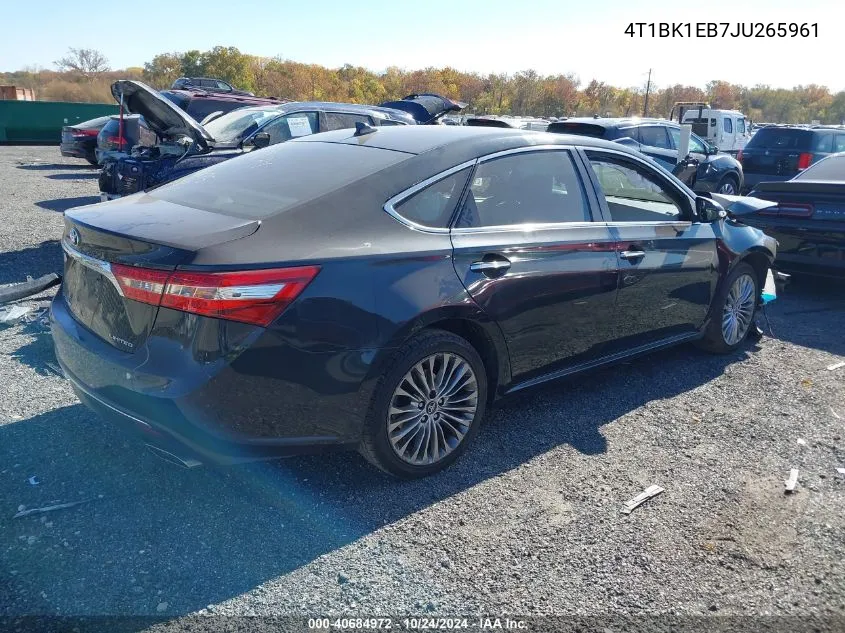 2018 Toyota Avalon Xle Plus/Premium/Tour/Ltd VIN: 4T1BK1EB7JU265961 Lot: 40684972