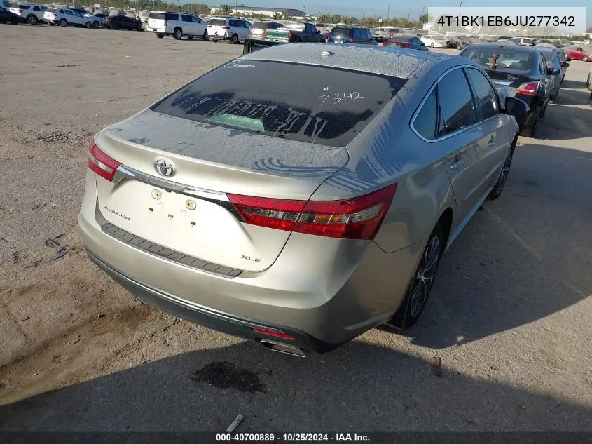 2018 Toyota Avalon Xle VIN: 4T1BK1EB6JU277342 Lot: 40700889