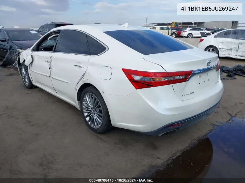 2018 Toyota Avalon Limited VIN: 4T1BK1EB5JU269247 Lot: 40706475