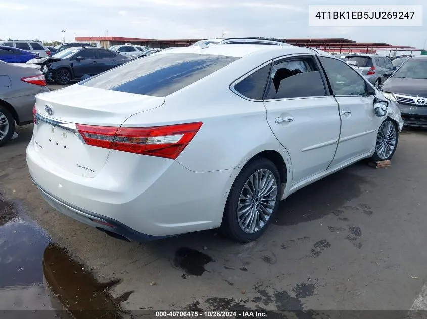 2018 Toyota Avalon Limited VIN: 4T1BK1EB5JU269247 Lot: 40706475