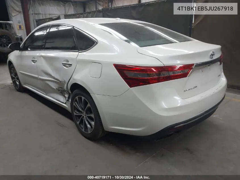 2018 Toyota Avalon Xle VIN: 4T1BK1EB5JU267918 Lot: 40719171