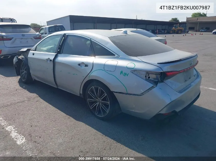 2019 Toyota Avalon Touring VIN: 4T1BZ1FB2KU007987 Lot: 39917658