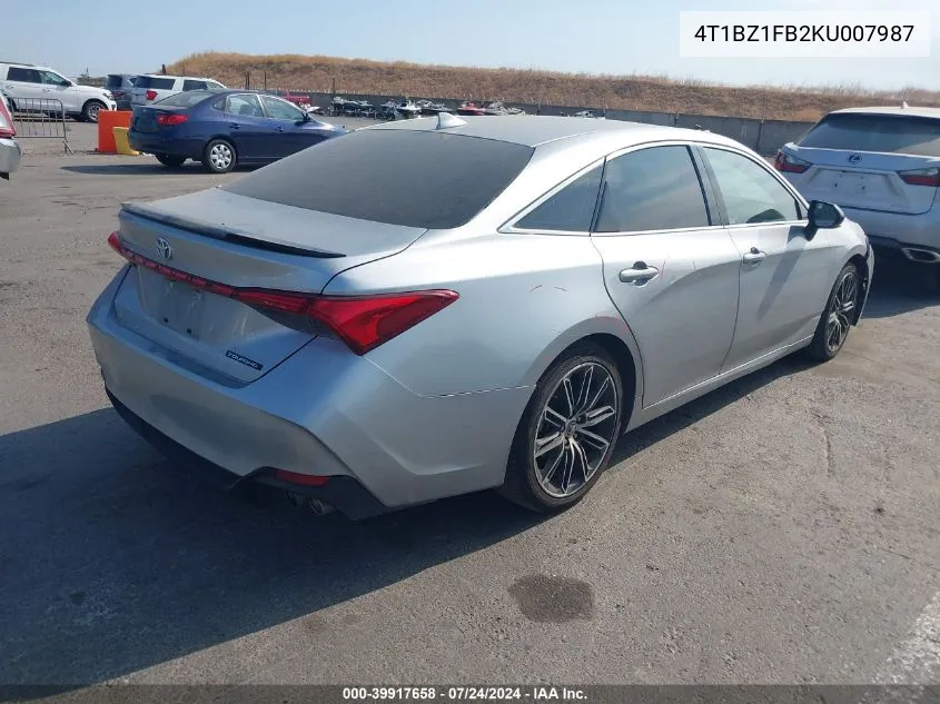 2019 Toyota Avalon Touring VIN: 4T1BZ1FB2KU007987 Lot: 39917658