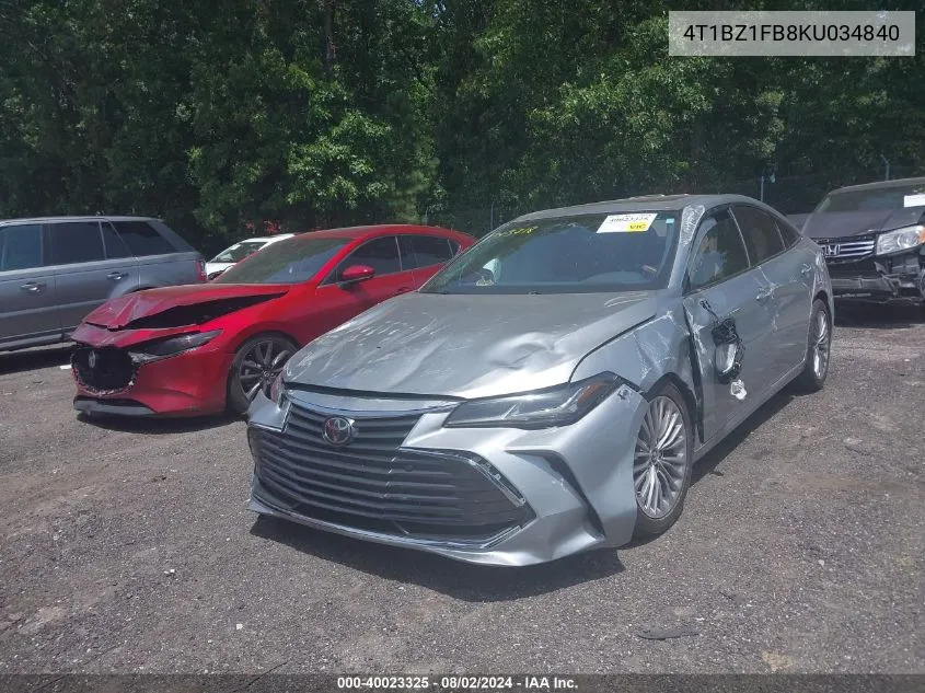 2019 Toyota Avalon Limited VIN: 4T1BZ1FB8KU034840 Lot: 40023325