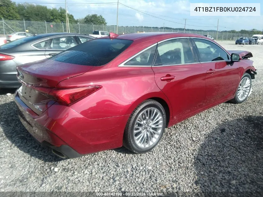 2019 Toyota Avalon Limited VIN: 4T1BZ1FB0KU024724 Lot: 40142198