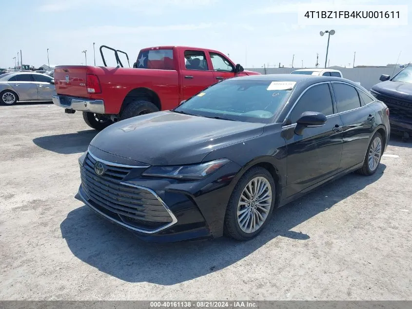 2019 Toyota Avalon Xle/Xse/Limited/Touring VIN: 4T1BZ1FB4KU001611 Lot: 40161138