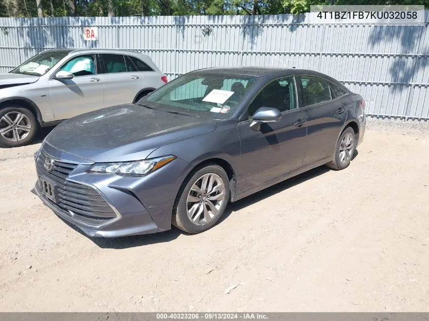 4T1BZ1FB7KU032058 2019 Toyota Avalon Xle