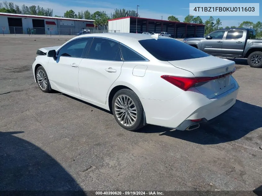 4T1BZ1FB0KU011603 2019 Toyota Avalon Limited