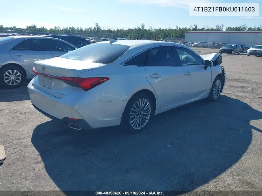 4T1BZ1FB0KU011603 2019 Toyota Avalon Limited