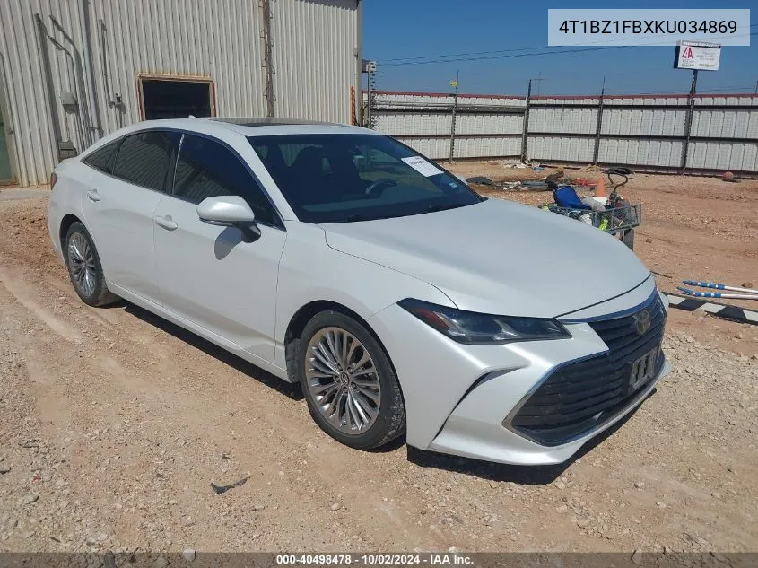 2019 Toyota Avalon Limited VIN: 4T1BZ1FBXKU034869 Lot: 40498478