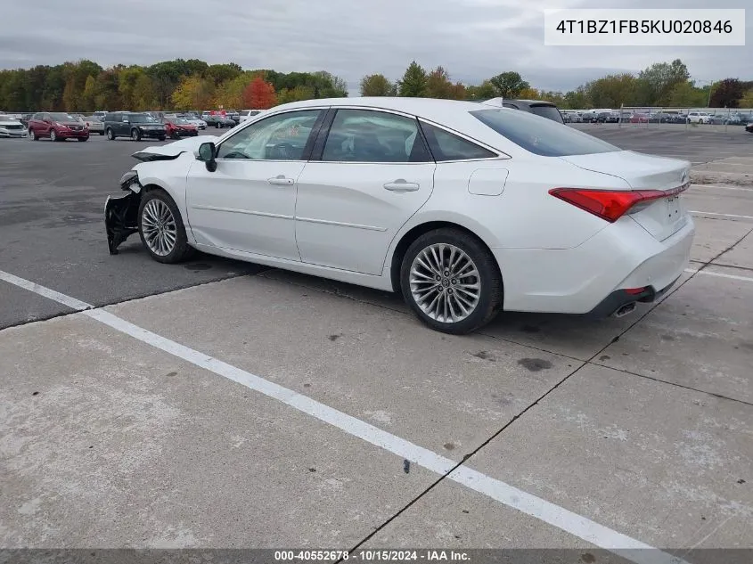 2019 Toyota Avalon Limited VIN: 4T1BZ1FB5KU020846 Lot: 40552678