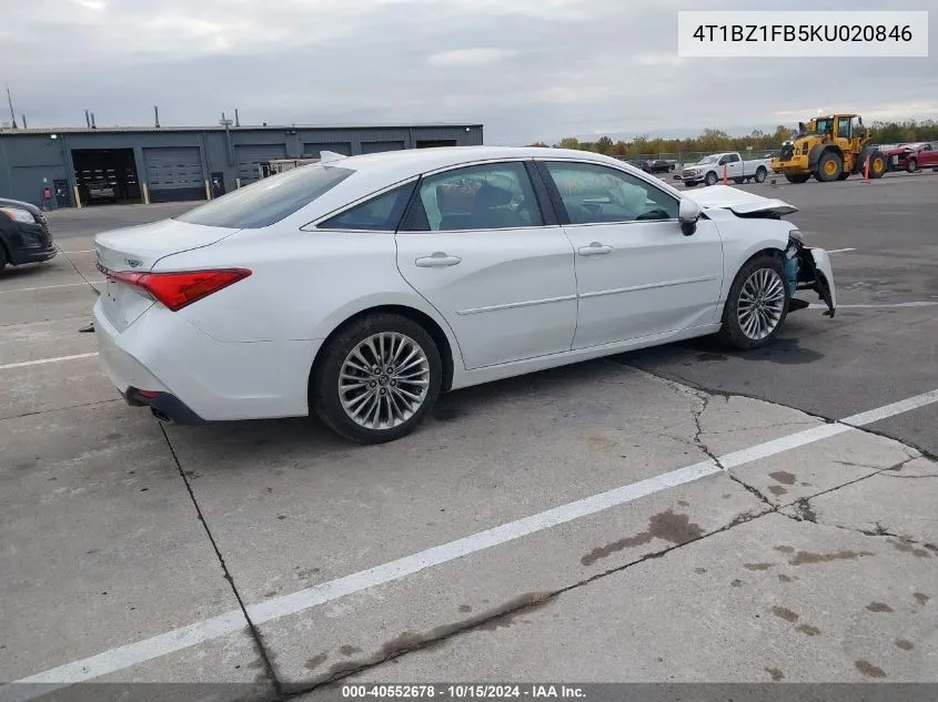 2019 Toyota Avalon Limited VIN: 4T1BZ1FB5KU020846 Lot: 40552678