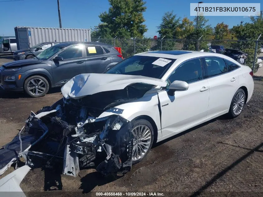 2019 Toyota Avalon Hybrid Limited VIN: 4T1B21FB3KU010675 Lot: 40558468