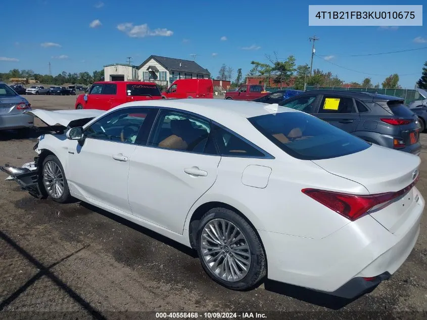 2019 Toyota Avalon Hybrid Limited VIN: 4T1B21FB3KU010675 Lot: 40558468