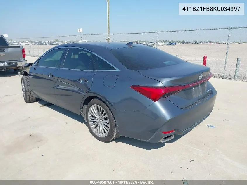 2019 Toyota Avalon Limited VIN: 4T1BZ1FB8KU034997 Lot: 40587681