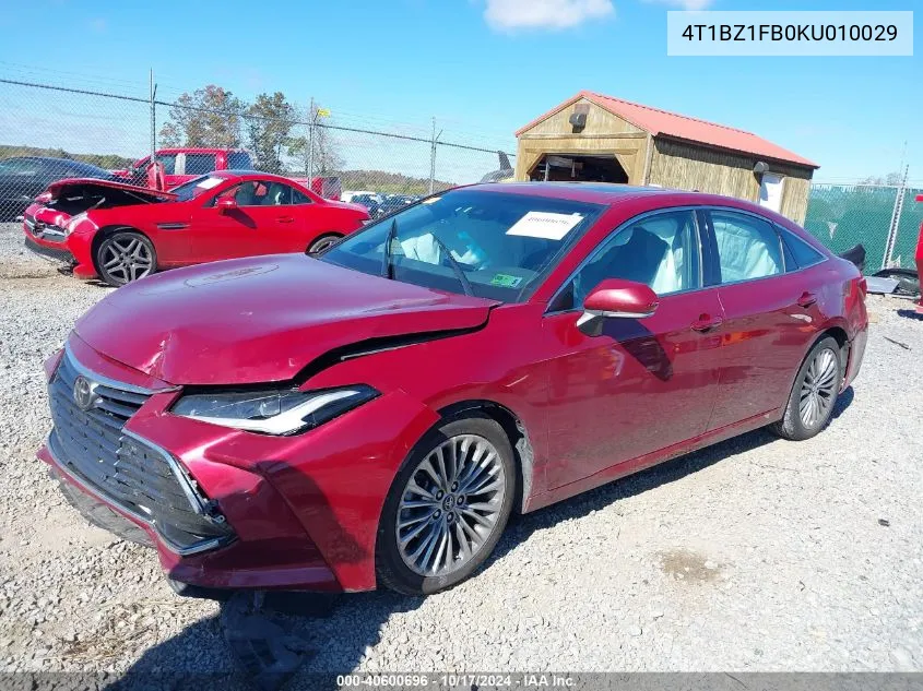 2019 Toyota Avalon Limited VIN: 4T1BZ1FB0KU010029 Lot: 40600696