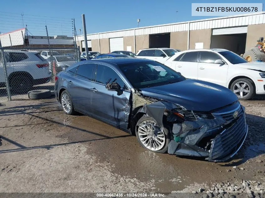 2019 Toyota Avalon Xle/Xse/Limited/Touring VIN: 4T1BZ1FB5KU008678 Lot: 40667435